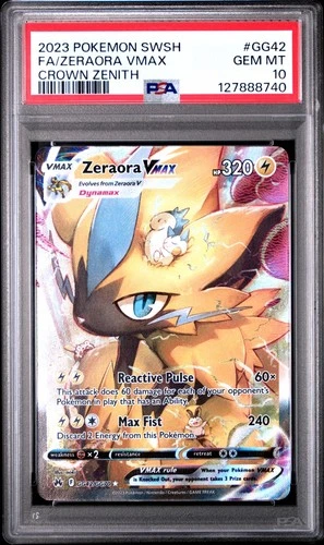 PSA 10 Zeraora VMAX GG42/GG70 Full Art 2023 Pokemon Sword & Shield Crown Zenith