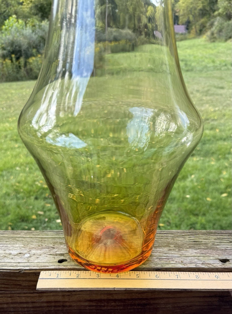Blenko Glass Pew Pew Pew Floor Vase - Tangerine 2435 | eBay