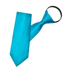 Zipper Ties for Men Solid Color Pre-tied Adjustable Mens Ties Satin Blue