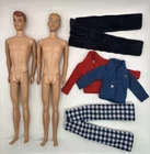 Pair of VTG Ken & Allan Dolls w/ Clothes - 1960 MATTEL - Some Damage