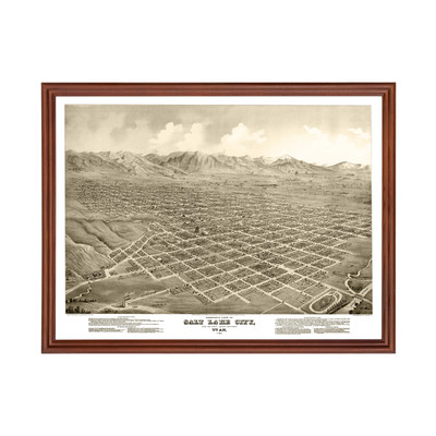 Old Map of Salt Lake City, UT 1875 - Vintage Salt Lake City