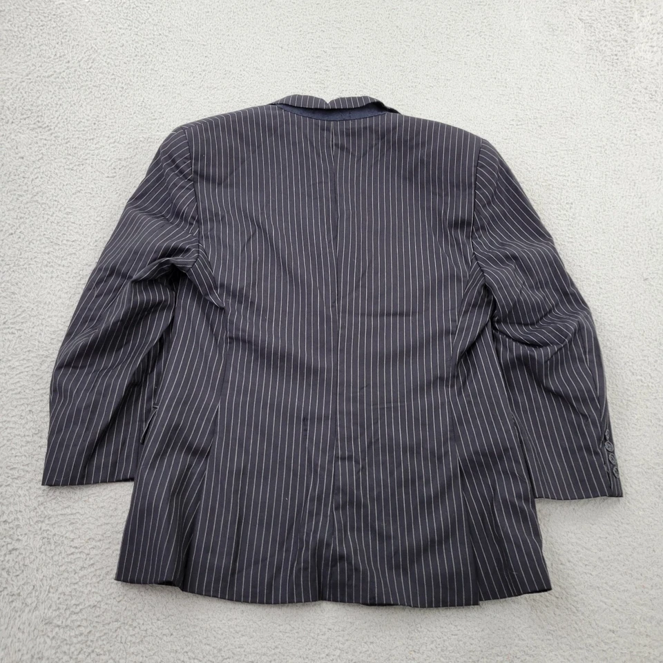 Blazer masculino Calvin Klein 38S lã preto listrado bolsos terno jaqueta casaco esportivo - Imagem 2 de 4