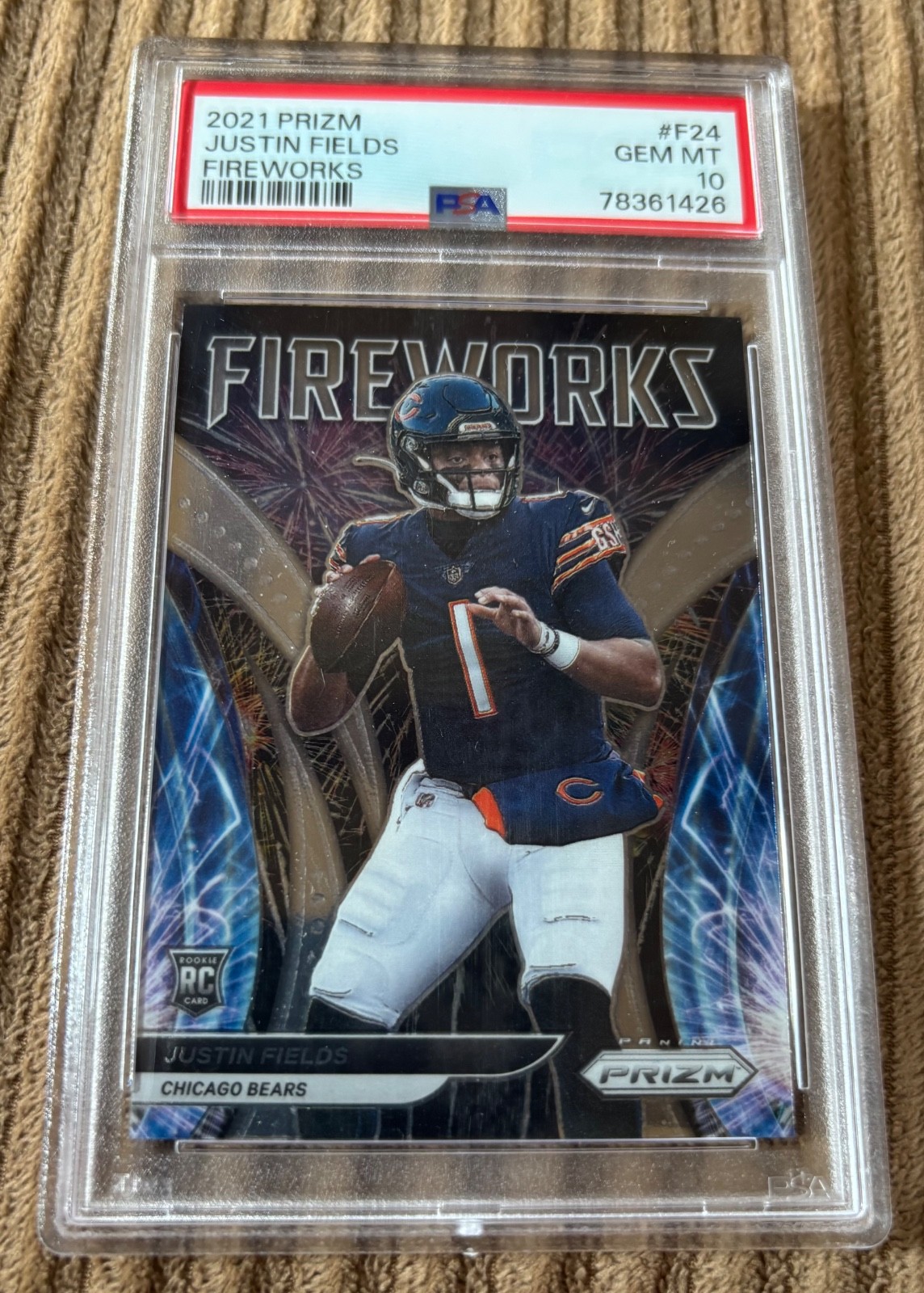 Justin Fields Panini Prizm Fireworks #F24 Base