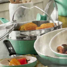 Greenpan Rio 16-piece Cookware Set Ceramic Nonstick Turquoise Pots Pans New Seal