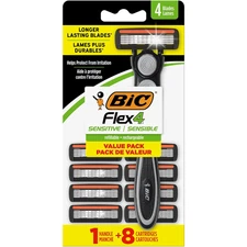Flex 4 Refillable Razors for Men, Long-Lasting 4 Blade Disposable Razors for Sen