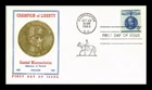 US COVER MANNERHEIM CHAMPION OF LIBERTY FIRST DAY ISSUE CASCADE CACHET