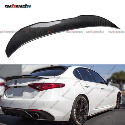 FOR 2017-2024 ALFA ROMEO GIULIA PSM V2 STYLE CARBON FIBER HIGHKICK TRUNK SPOILER