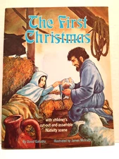 VTG 1981 Book First Christmas David Galusha Nativity Stor Cut out Activity Book