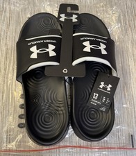SIZE 13 Under Armour Ignite Select Slide Sandal - Black / White - New