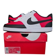 Nike Court Vision Low Mens 13 Red Black White Sneakers IQ9112-657 New