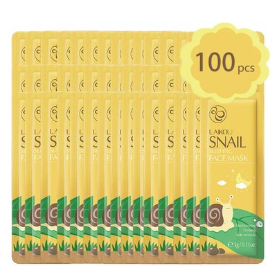 100 pcs LAIKOU Moisturizing Sleeping Mask Sakura Snail Seaweed Centella Face