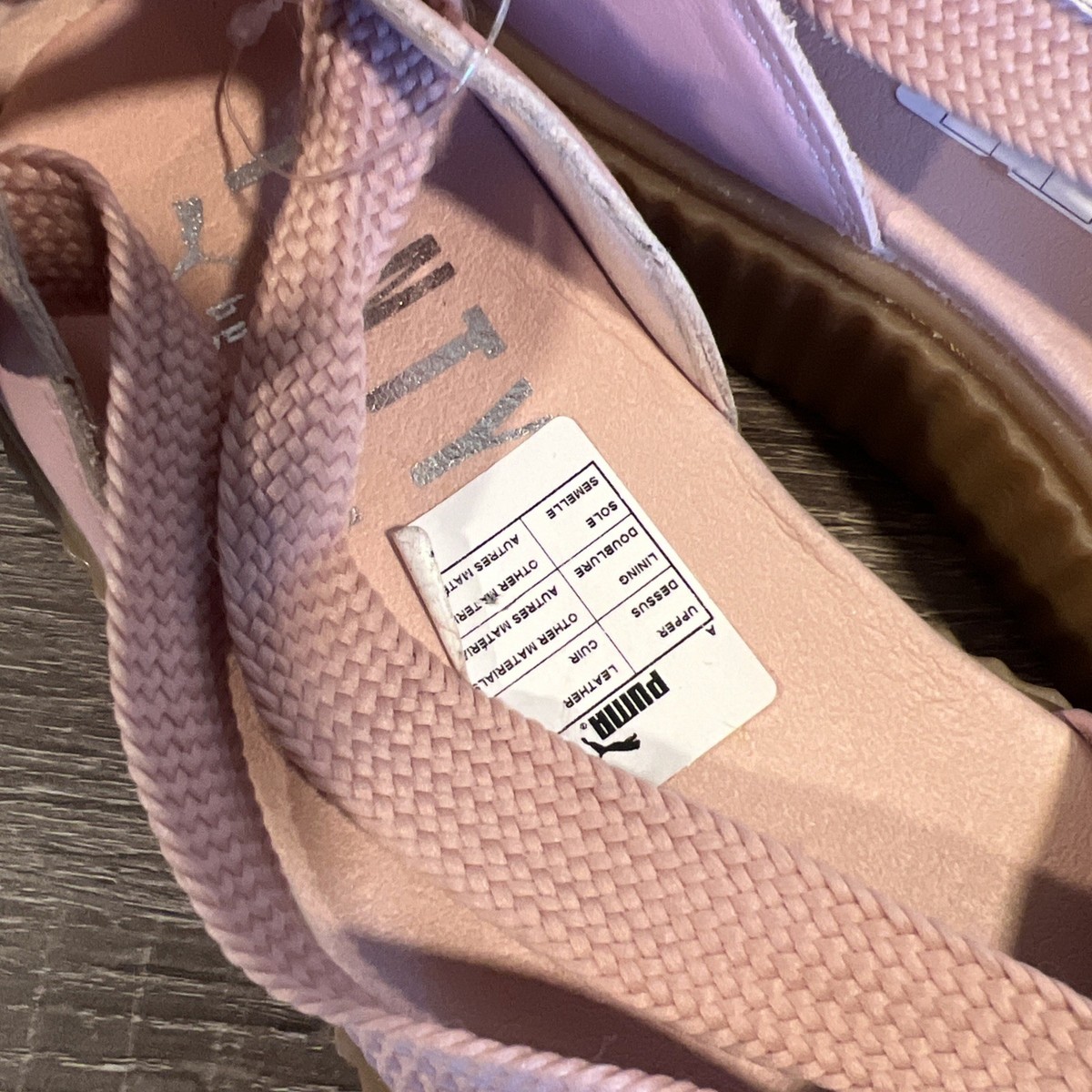Fenty Puma X Rihanna Bow Creeper Sandals Pink Leather Size 8.5