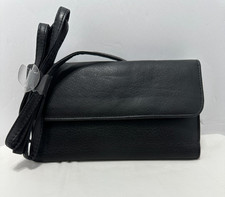 VTG.Prince Gardner Black Tri-fold Cross Body Purse 10068