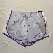 Girl's Youth Large Nike Standard Dri-Fit Running Run Shorts Purple Swoosh New