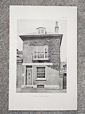 House at Esher, Surrey - Antique Print - 1919