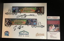 Houston Astros Craig Biggio Jeff Bagwell Kroger Enron Signed Auto 8x10 Litho JSA