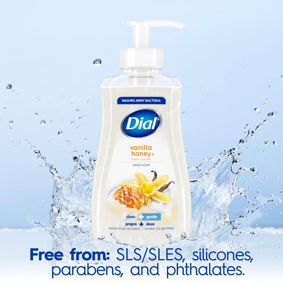 Jabón líquido de manos Dial miel de vainilla 7,5 fl oz paquete de 12 - hidratante Foto 4 de 4