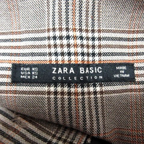 ZARA BASIC Pants Slacks All Over Pattern XS Brown… - image 5