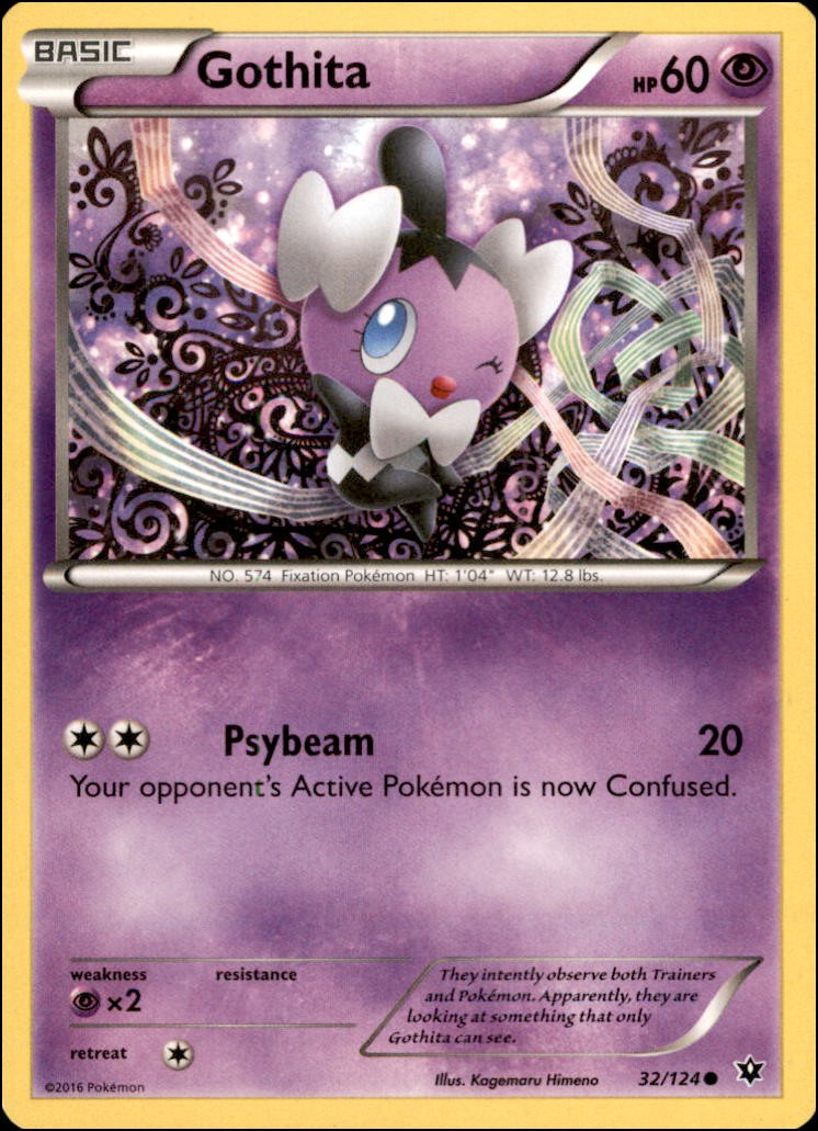 Pokemon - Gothita #32/124 - XY - Fates Collide Common