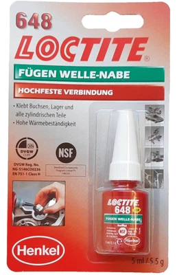 Loctite 648 Buchsen - Lagerkleber 5 ml - MHD 12/2026 - EU-Ware