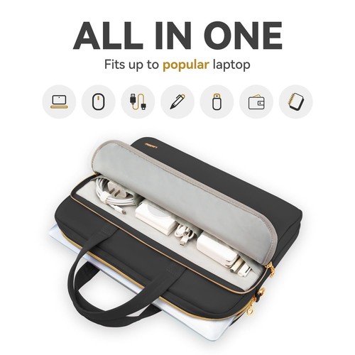 Laptop Bag Case 17 17.3 inch for Women Men Computer Briefcase Compatible with... - Picture 3 of 7