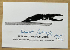 Helmut Recknagel Karta z autografem Skoki narciarskie 3x Zwycięzca Turniej czterech skoczni OS 60