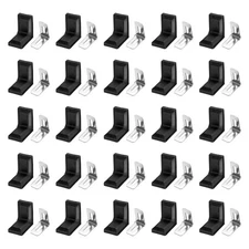 50pcs Metal Corner Braces 18x28x28mm Plastic L-Shape Right Angle Brackets Black