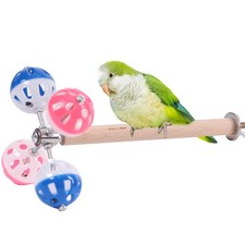 Bird Stand Perch Toy with Rotating Balls,Parakeet Stand Perch Toy for Metal Cage