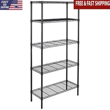5 Shelf Heavy Duty Storage Shelving Unit Adjustable Steel Organizer Rack New