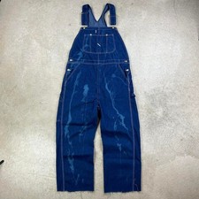 Vintage 90s Dickies Overalls Size 40x28 Blue Dark Wash Denim Bib Workwear