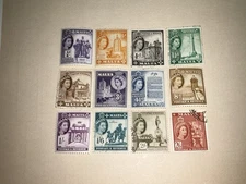 Malta - 1956. 12 X British Colonial Fine Used Stamps. Lot 29