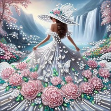 Special Shaped Diamond Painting Kits for Adults, Elegant Lady Butterfly Dress 5D