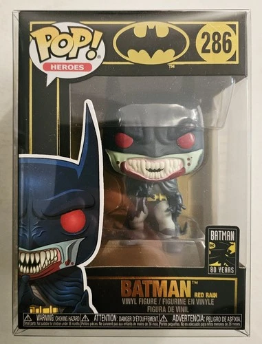 FUNKO POP HEROES 286 BATMAN RED RAIN (DRACULA) FIGURE with PROTECTOR SHIPS FAST