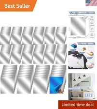 120 Pcs Flexible Mirror Sheets Self Adhesive 8'' x 6'' PET Plastic Mirror Sti...