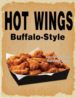 Hot Wings Buffalo Style DECAL (CHOOSE YOUR SIZE) V Food Truck Concession Sticker
