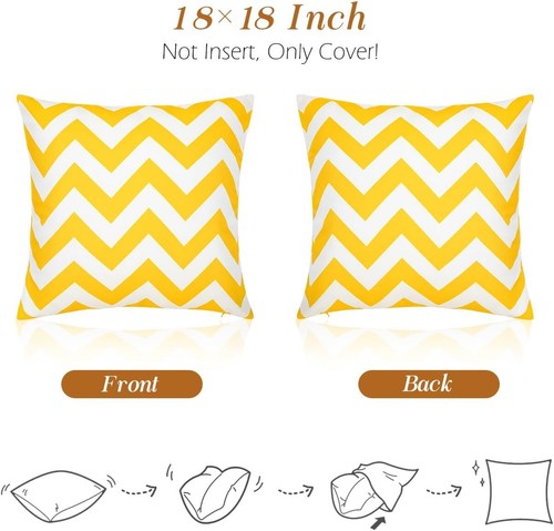 2 Pcs Outdoor Throw Pillow Covers 18*18 Inch Waterproof Decorative Outdoor Couch - Picture 16 of 49