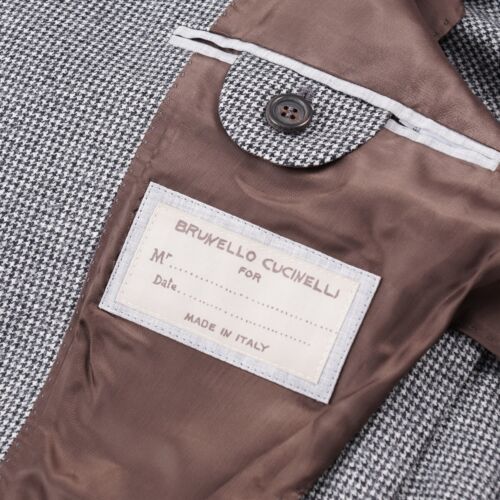 Brunello Cucinelli Slim-Fit Gray Houndstooth Check Wool Suit 40R (Eu 50) NWT - Picture 11 of 13