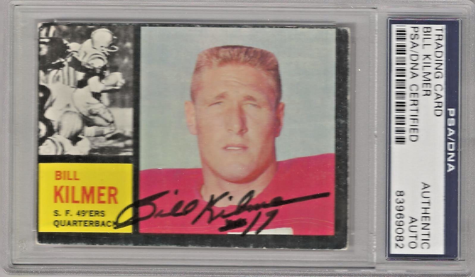 Bill Kilmer Autographed Signed 1962 Topps Football Card PSA/DNA