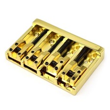 Vintage 4 String Bass Bridge Tailpiece Top Load or String Through Body Gold
