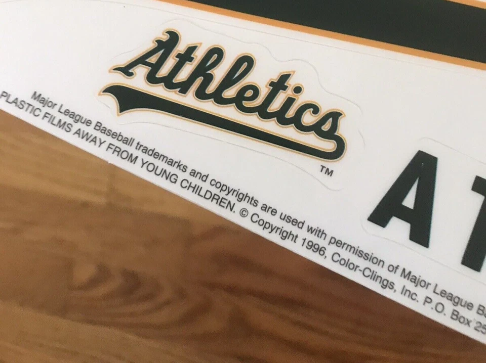 MLB Oakland Athletics A's Car Window Cling 11x17 Lot of 12 sheets 1996 Clings. - Image 3 of 3