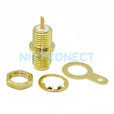 100x SMA Female Jack Panel Mount with Bulkhead Nut Handle Solder Cup Connector