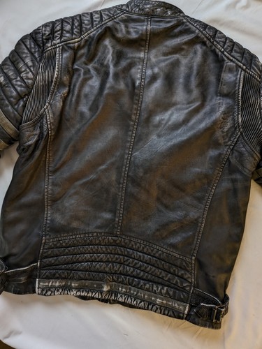 Superdry "THE SPEEDSTER" Endurance Speed | Chaqueta de cuero | Negro Caqui | XL 42 - Imagen 10 de 16