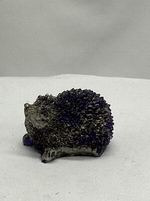 Acrylic Hedgehog With Purples, Greys And Silver
