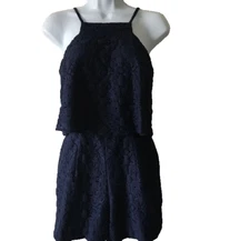 Lilly Pulitzer Celyn Laced Sleeveless Romper Skort Navy Blue Size 00