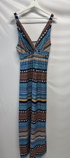 Great NW Indigo Maxi Long Vacation Dress Sleeveless Colorful L