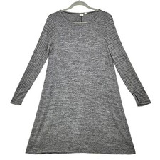 Gap Striped Swing Dress Size Small Long Sleeve Pullover Athleisure Cozy Soft
