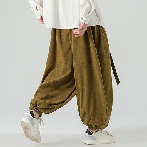Men Harem Pants Loose Elastic Waist Large Pockets Design Hippie Yoga Drop Pants - Picture 16 of 39