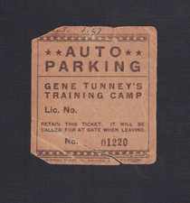 RARE 1927 CHAMPIONSHIP GENE TUNNEY vs JACK DEMPSEY boxing TRAINING CAMP ticket