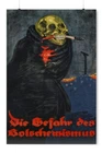 Antique WW1 German Anti Bolshevism Propaganda Poster 24x36 | Free Shipping