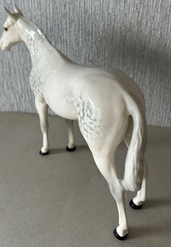 BESWICK HORSE RACEHORSE THE BOIS ROUSSEL DAPPLE GREY GLOSS No 701 PERFECT (a) - Picture 7 of 8